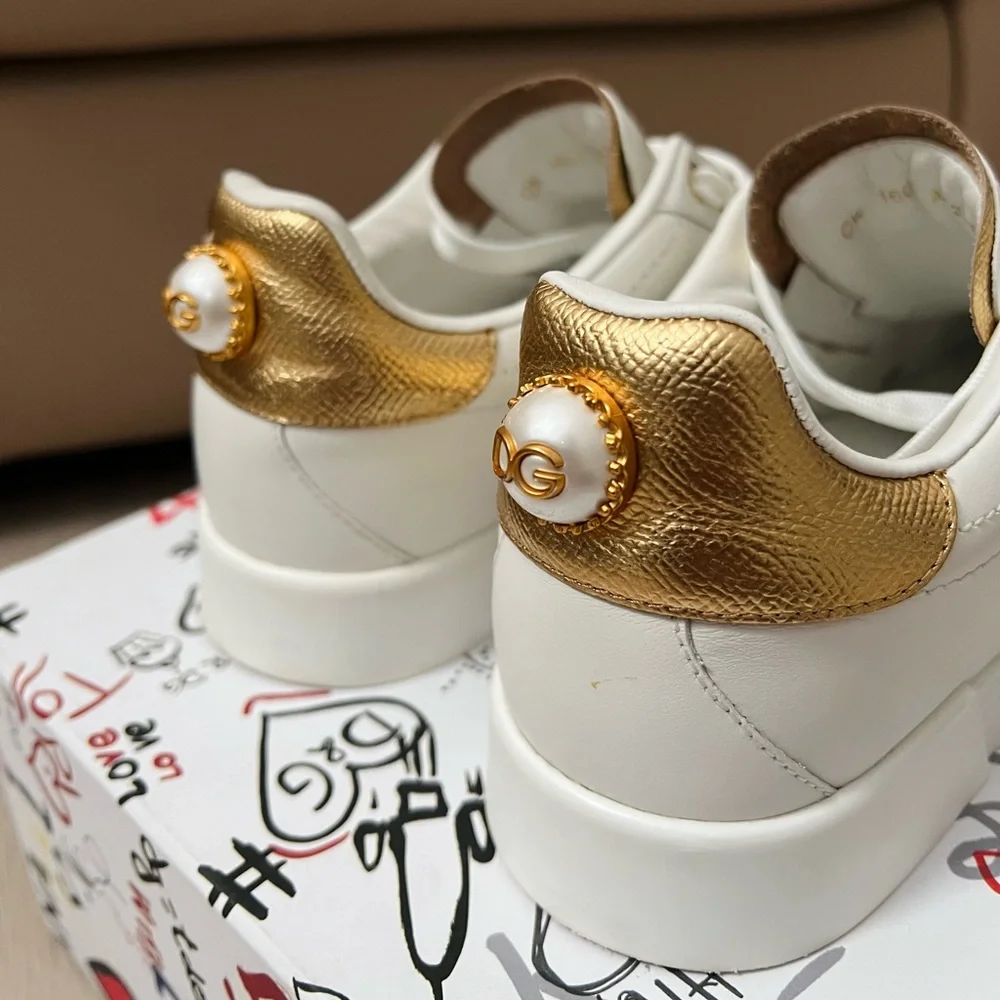Dolce & Gabbana Portofino Sneakers white gold pearl - Picture 5 of 12